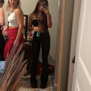 Edikted Black Flare Jeans